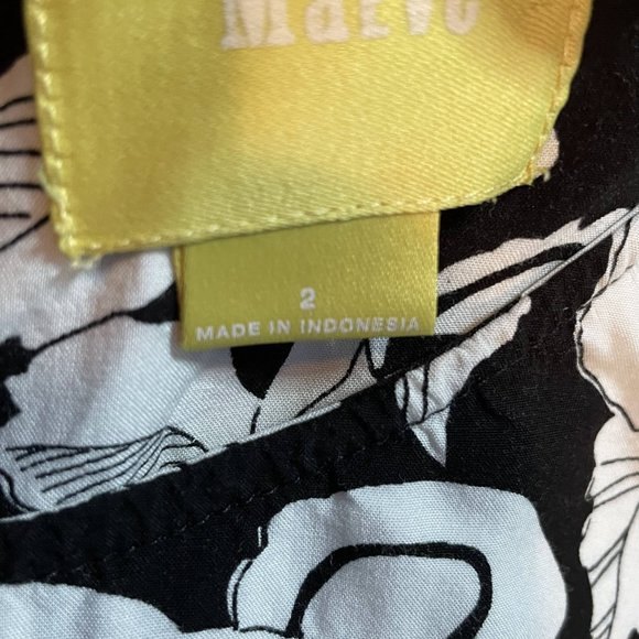 MAEVE Anthropologie Black/White Floral Tunic Top/Dress Size 2 - Picture 3 of 7